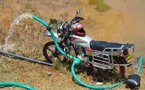 motorbike-powered water pump